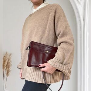 Vintage Reem Burgundy Leather Handbag Made in USA